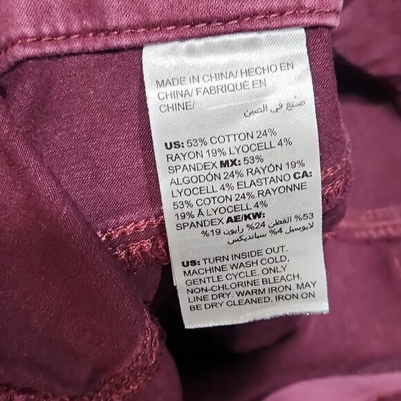 GUC Burgundy Chicos Girlfriend Slim Leg Ankle Pants - Picture 4 of 6